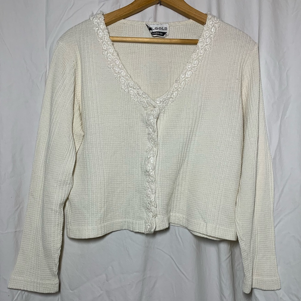 Vintage White Button-Up Top